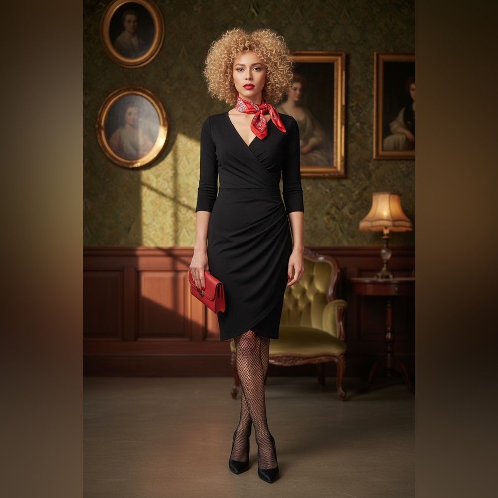 David Meister classic 90s vintage black dress
